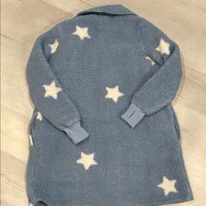 🎉 CLEARANCE GUC BumbleBella Star Pattern blue cozy fleece wrap jacket 🥰